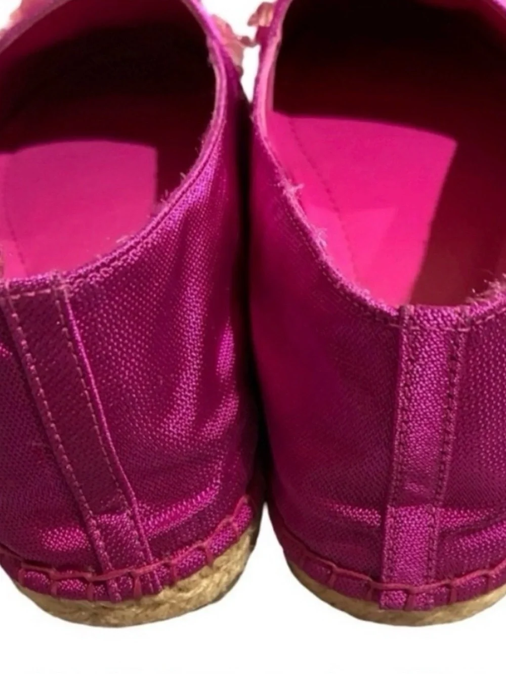 Dior Fushia Embellished Espadrille Flats Pink Authentic size 8.5